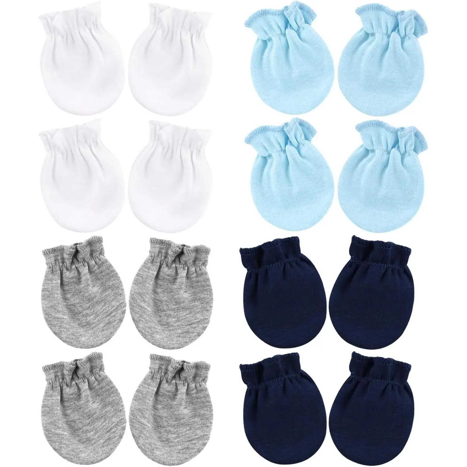 Newborn Infant Toddler Mittens No Scratch Cotton Elastic Wrist Gloves Hypoallergenic  0-6 Months Baby Boys Girls