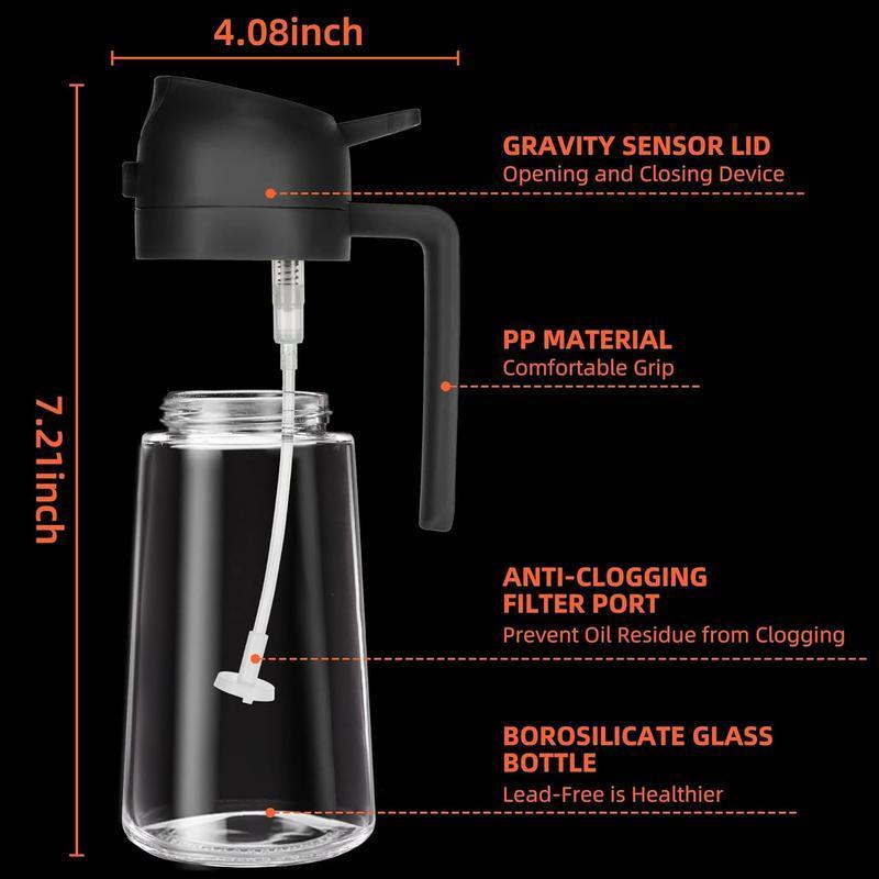 2 in 1 Oil Dispenser, 1 Count Multifunctional Oil Bottle with Spray, Kitchen Oil Dispenser, Oil Sprayer for Food Cooking, Baking, Frying, Barbecue, Olive Oil Sprayer, Cooking Oil Container, Kitchen Gadgets, Kitchenware