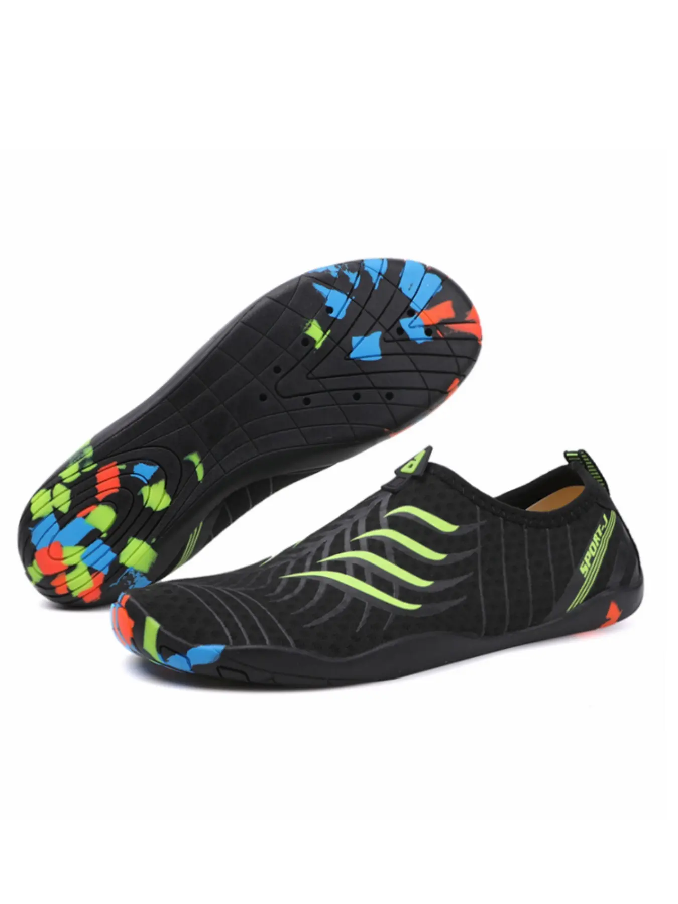 Unisex Sporty Water Shoes Quick Dry Outdoor Socks, Slip-Resistant Breathable Fabric Ideal for Fishing Swimming Beach, Lightweight Comfortable