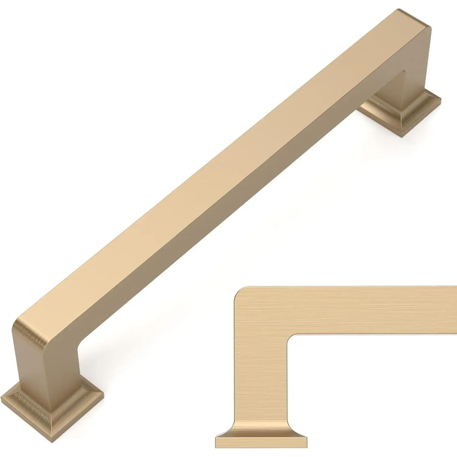 Amerdeco 10-Pack Champagne Bronze Cabinet Pulls, 5 Inch(128MM) Hole Centers ZH0019, Kitchen-Use Hardware Handles for Cupboards & Drawers, Standard Hole