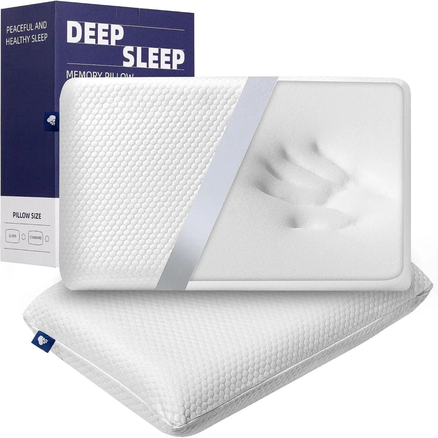 Cooling Bed Pillow Adaptive Pillows for Neck Pain Relief Medium Firm Pillow for Side Back and Stomach Sleepers Keep Pressure Relief to Deep Sleep Set 2