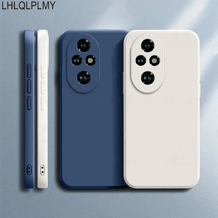 Square Liquid Silicone Soft Case For Honor 400 Lite 200 Smart X7C X8C X9C X5B X6B Magic7 Pura 70 Pro Huawei Nova 12 SE 12i Cover