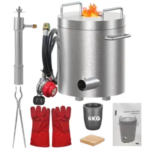 13.2-lb Propane Melting Furnace Kit for Jewelry Making, Metal Casting, Gold, Silver, Copper, Aluminum, with Crucible, Tongs, and Adjustable Gas Valve