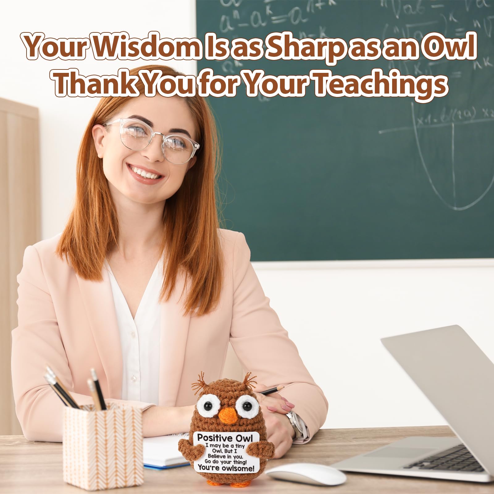 Kawaii Handmade Knitted Owl Doll, Soft Squishy Stress Relief Plush, Unique Handcrafted Design With Rich Details, Long Lasting Beautiful Decoration For Home Office, Perfect Collectible For Handmade Lovers, Heartwarming Gift For All Occasions