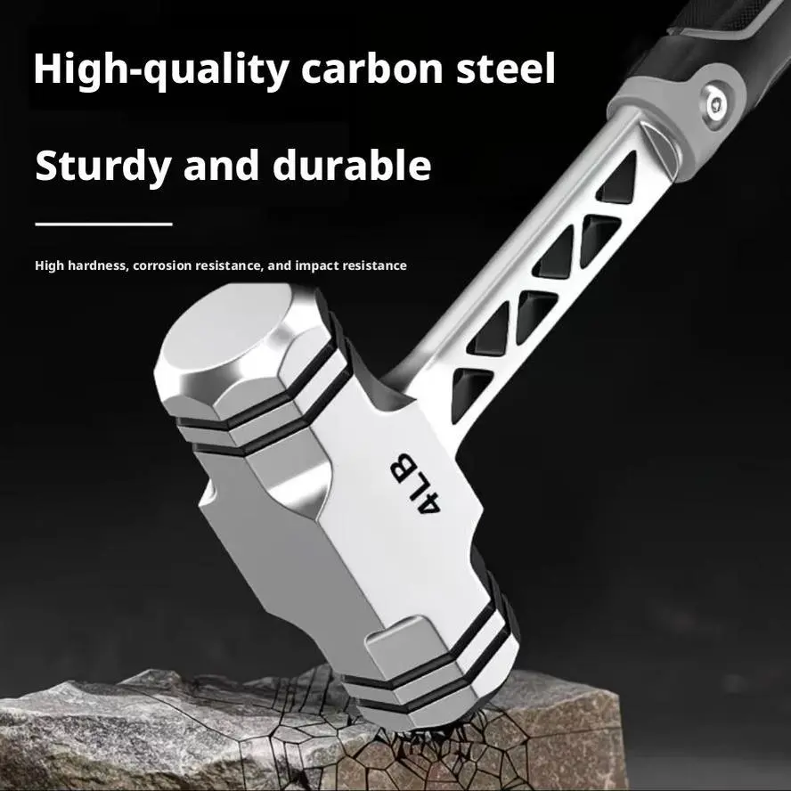 Sturdy High-Carbon Steel Octagonal Hand-Held Hammer, Heavy-Duty Hand Tool Hardware with Ergonomic Handle, Anti-Rust Coating for Corrosion Resistance & Solid Wall Demolition