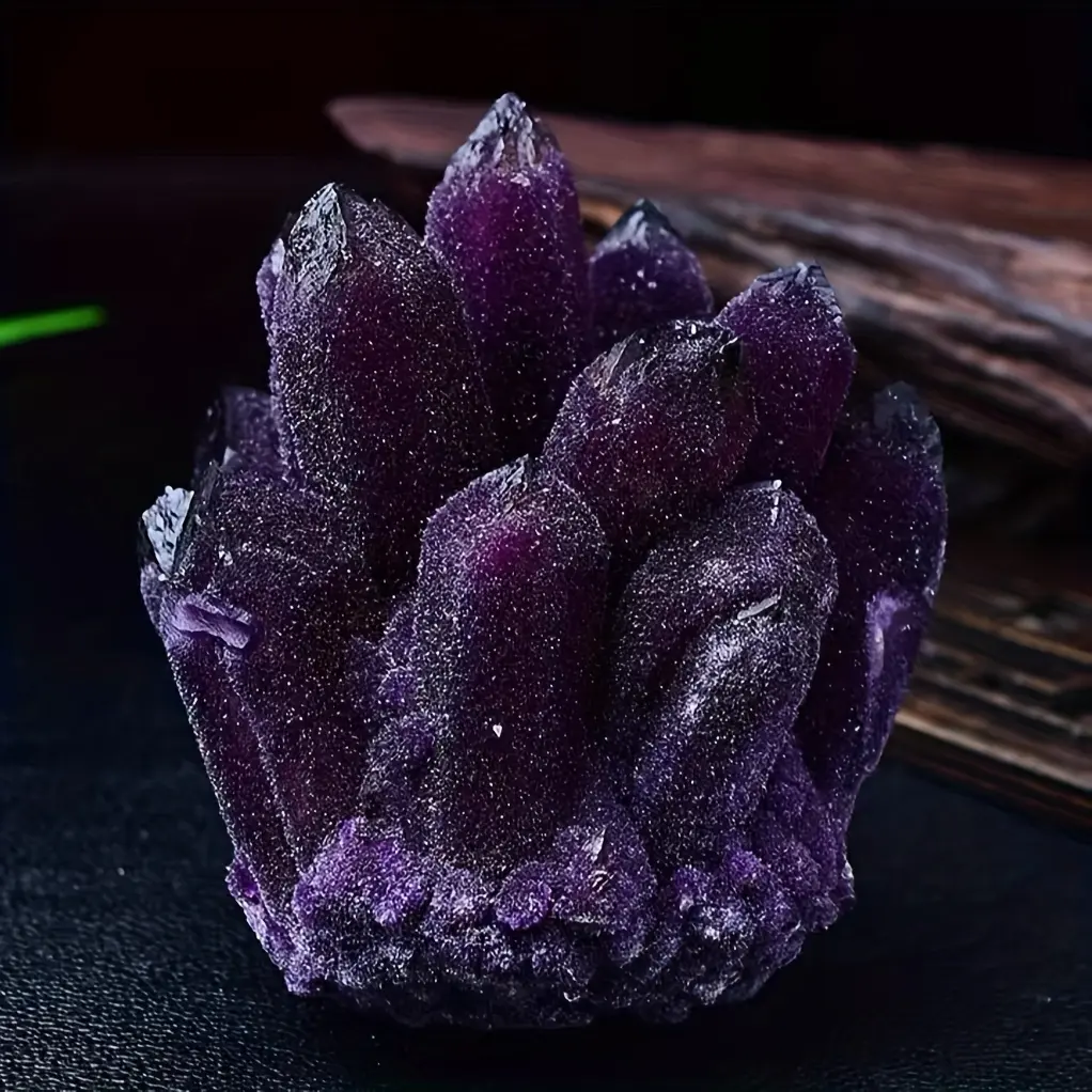 Natural Deep Purple Raw Amethyst Cluster Healing Crystal, Glam Traditional Home Ornament for House Desk Decor, Father's Day Gift Small Collectible for Wealth & Fortune indoor funny yard creative room decor gift style space