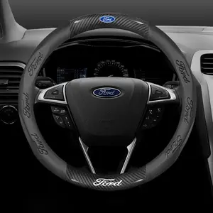 Ford Mondeo Focus Raptor Puma Edge Explorer Ecosport Ranger F150 Kuga Suede Carbon Fiber Leather Anti-Slip Steering Wheel Cover