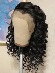 Soft Ombre Brown Glue Pre-Bound 26 Inch Long 180% Density Daily Shadow Medium Curly 13x4x1 Headband Wig Full Lace High Heat Resistant Premium Synthetic Hair