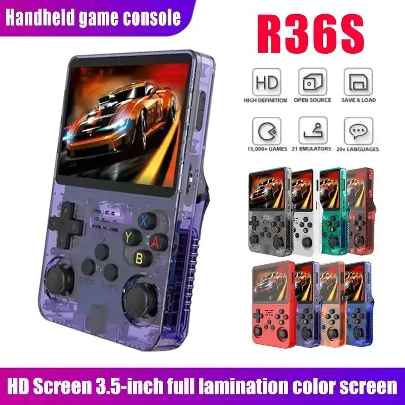 R36s Retro Video Handheld Game Console, Portable Pocket Gaming Device, 64GB Memory, Linux System, 3.5 Inch IPS Screen,3500mah Battery