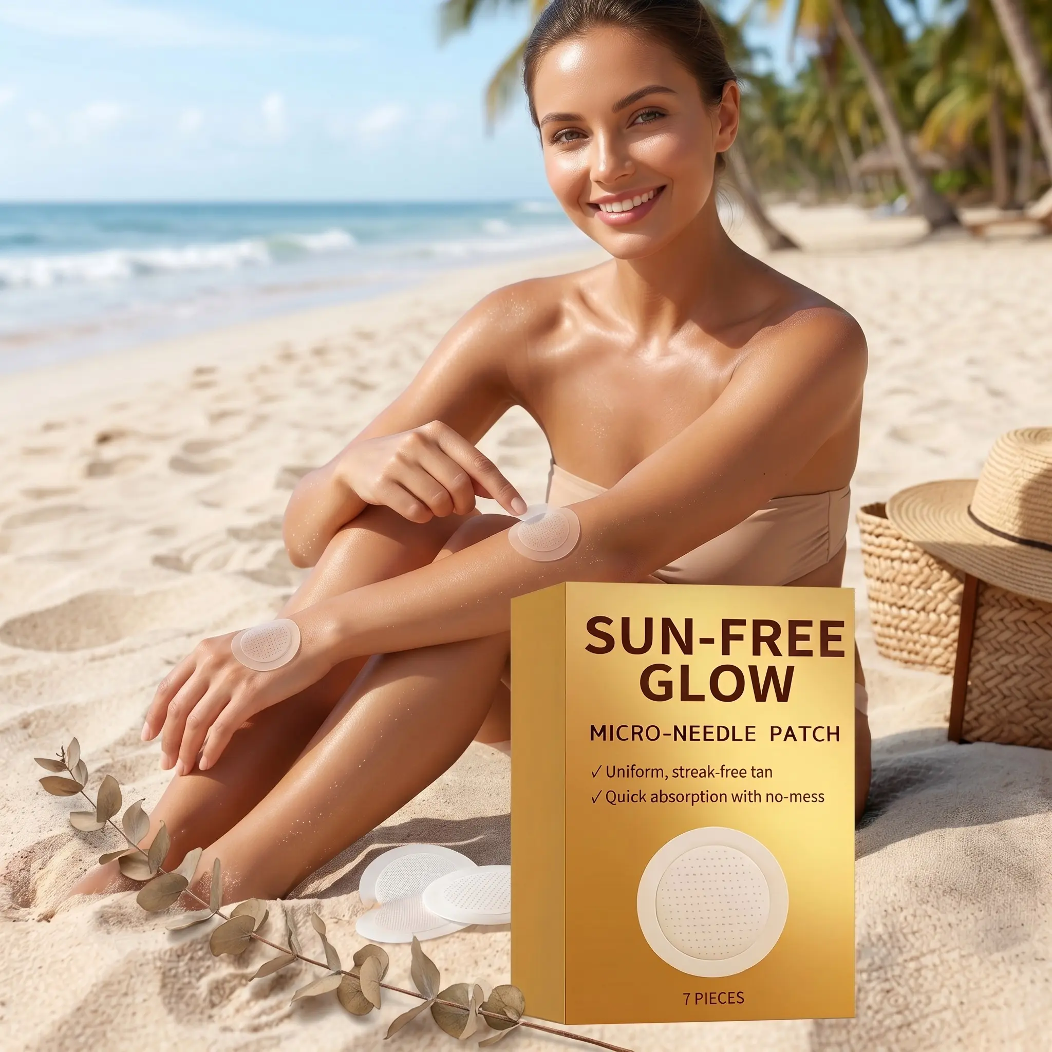 Summer Outdoor Sunless Bronzing Patches, Body Darkening Patches, Tanning Stickers For Body, Fake Tan, Sunless Tanning Glow, Lightweight, Moisturizing Skin Warm Tone, Breathable Adhesive Patches, Glossy Texture, Wheat Color Skin, Korean Skincare, Body Care