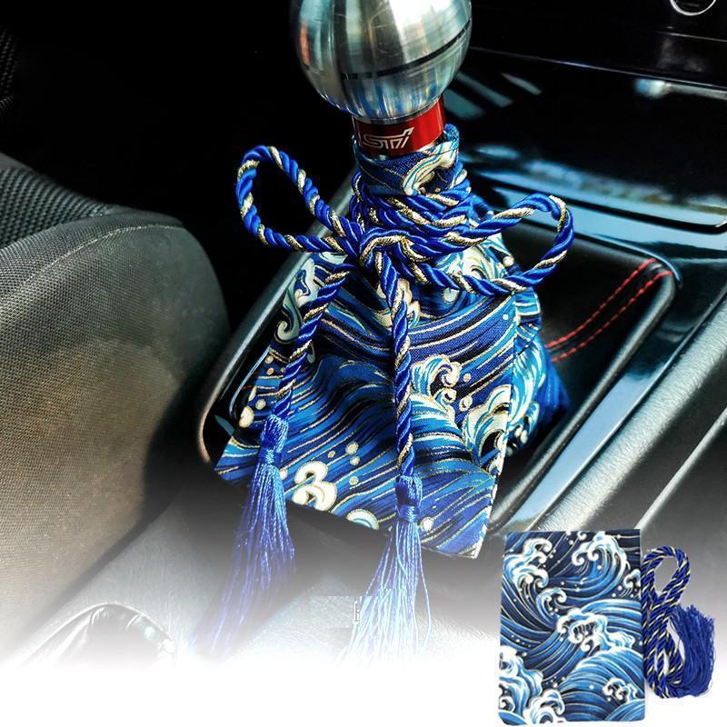 Universal Car Accessories Pattern Style Canvas Katana Shift Lever Knob Cover Dust Cover Racing Samurai Sword Shift Knob Collars