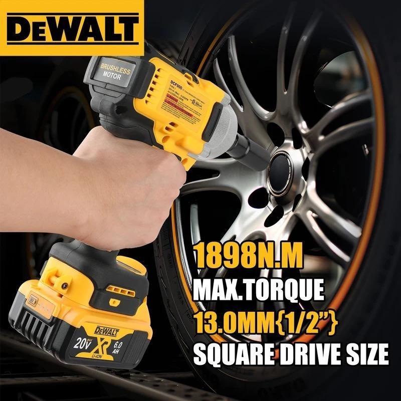 DEWALT DCF900 1396N.M Impact Wrench 1/2" Inch High Torque Hog Ring Anvil 10.8V~18V Brushless Cordless Power Tool with Lithium Battery & Tool Bag