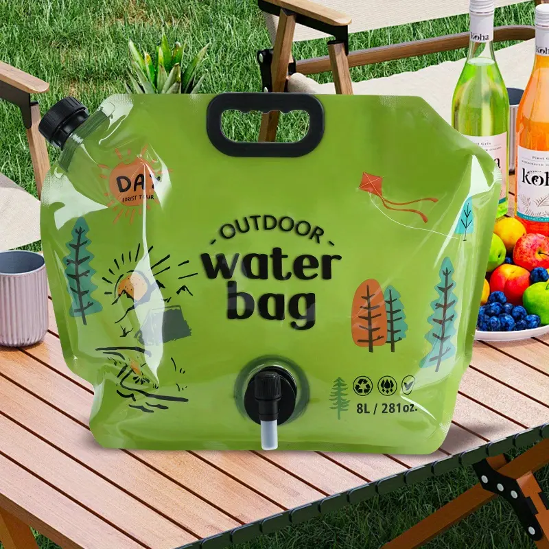 Large Capacity Collapsible Water Bag, Handheld Thick Plastic Water Storage Container for Outdoor Camping and Hiking, Plastic Soft