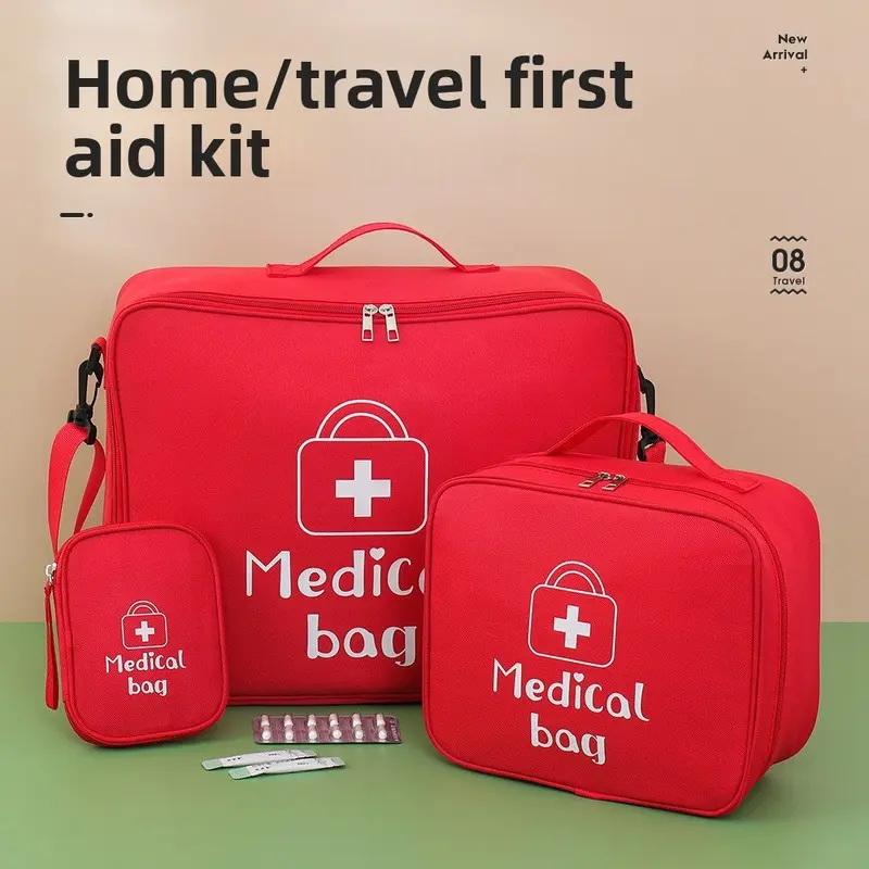 Portable Large Capacity Medical Bag, Household & Travel Medicine Storage Case, First Aid Kit Box for Medical Emergency Use