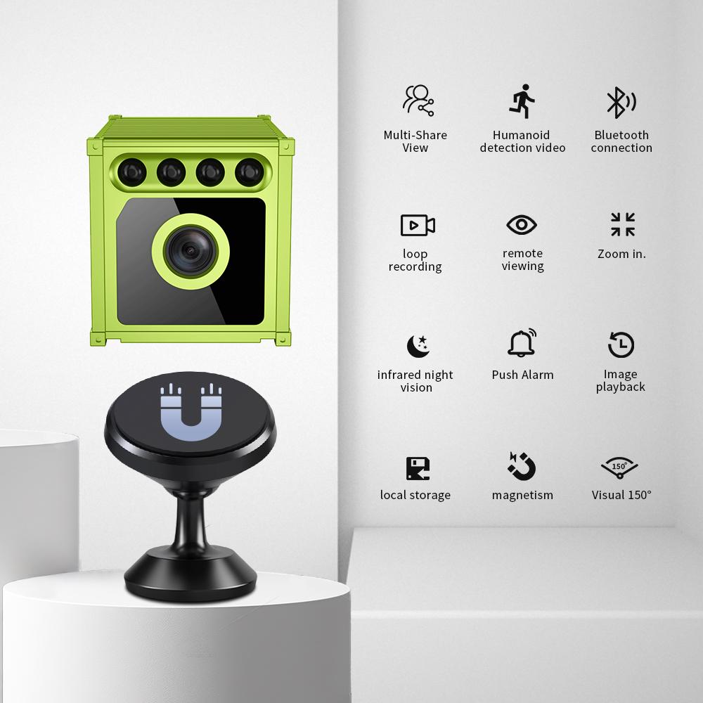 2K Dual-Band WiFi Window Camera, No-Drill Glass Mount, Clear Outdoor View, Color Night Vision, Easy Setup, Compact Indoor Camera for Home & Apartment, Smart Recording Device with 32GB Memory Card