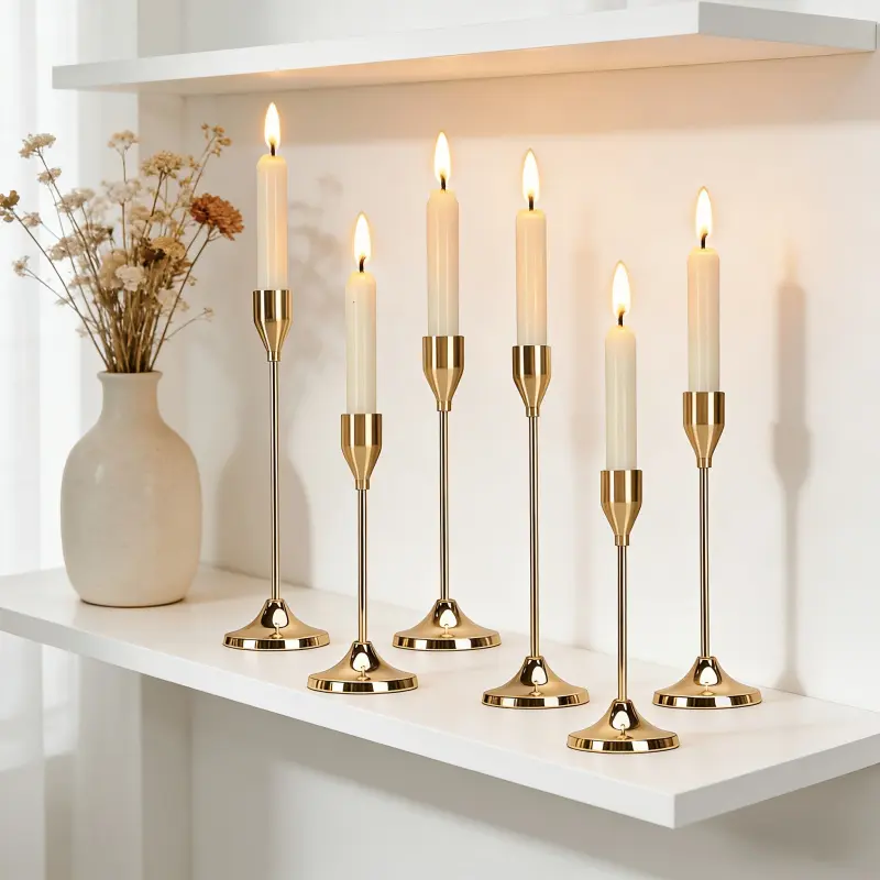 3/6pcs color candlestick, Metal candle holder, detachable, suitable for dating candlelight dinner props, restaurants and hotels, home table decoration, wedding table decoration, holiday scene layout (excluding candles)