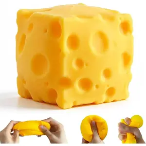 Cute Yellow Cheese Squishy Toy | Anti-Stress Squeeze & Moldable Fidget Toy for Relaxation & Fun