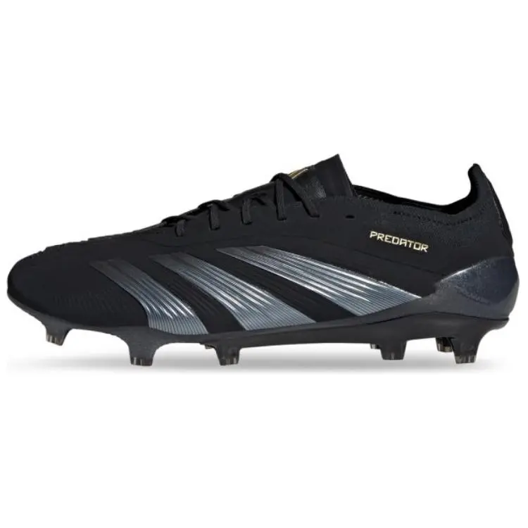 Adidas PREDATOR ELITE Football Cleats for Men, Women - Lightweight Comfort, Natural Grip, Shock Absorption, Black Silver Trending Casual Trainers, House White Official Maison Mihara Shoes