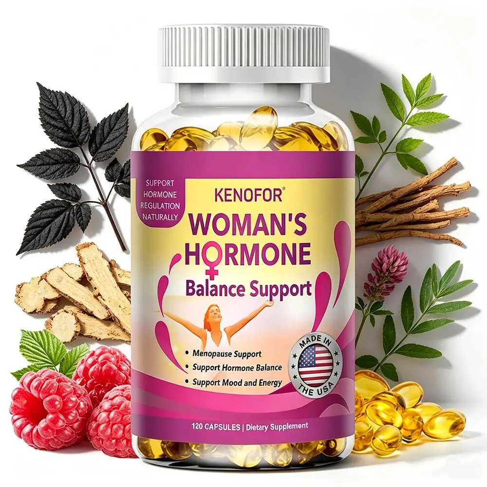 KENOFOR Women's Hormone Balance Support - Black Cohosh & Red Clover for Menopause Comfort, 120 Capsules