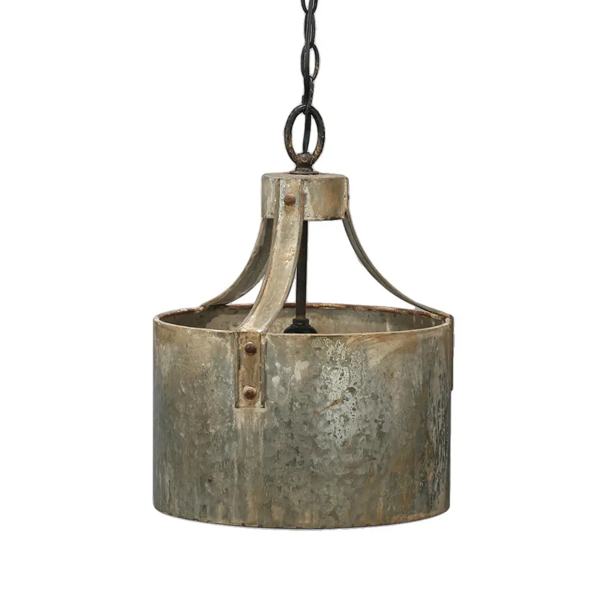 D11x15" Antique Silver Iron X-Light Chandelier, Large