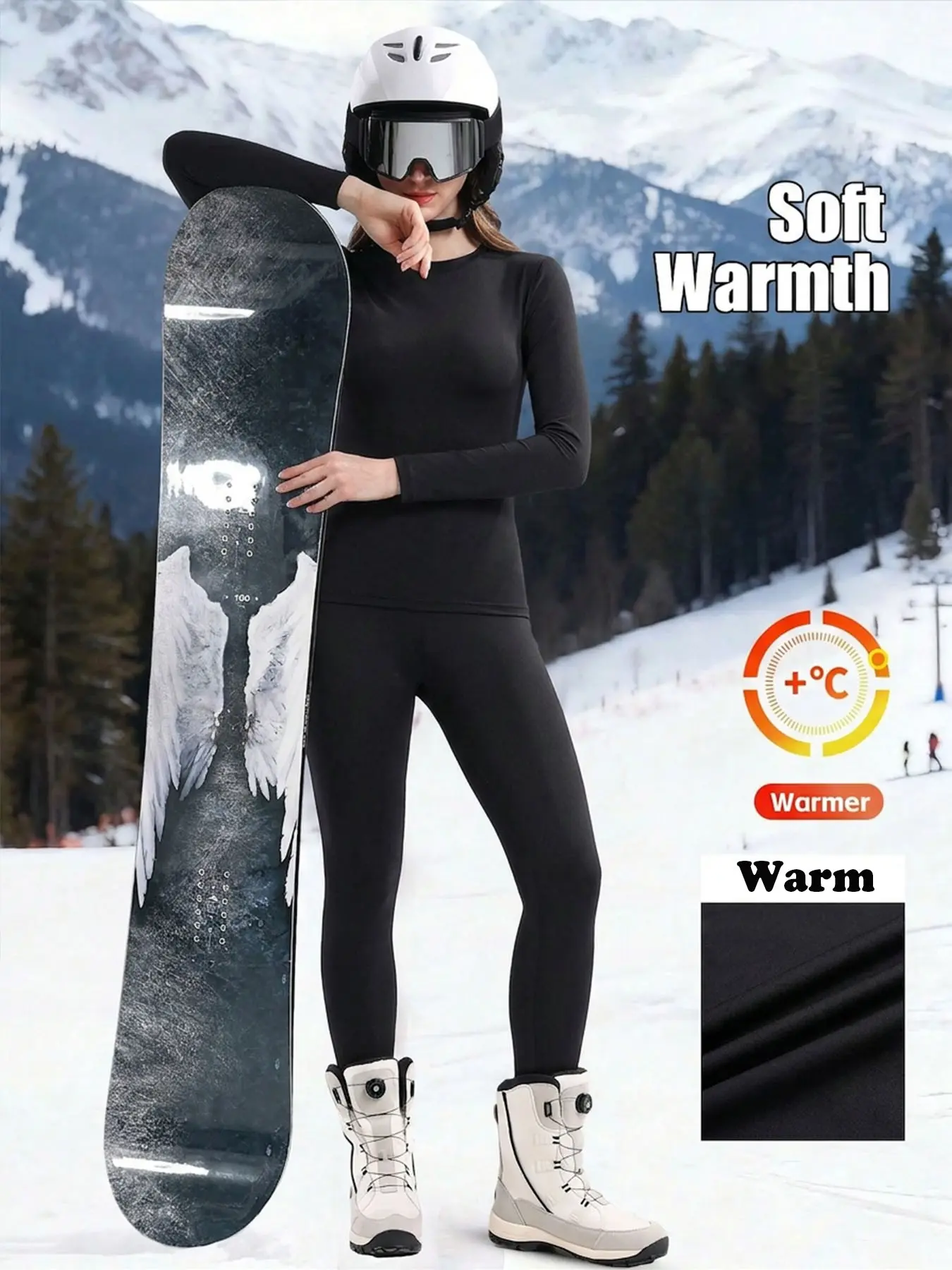 Women's Skiing Set, Winter Sports Innerwear, Warm Compression Clothing, Fleece Lined Ski Underwear, Cozy Ski Gear for Women