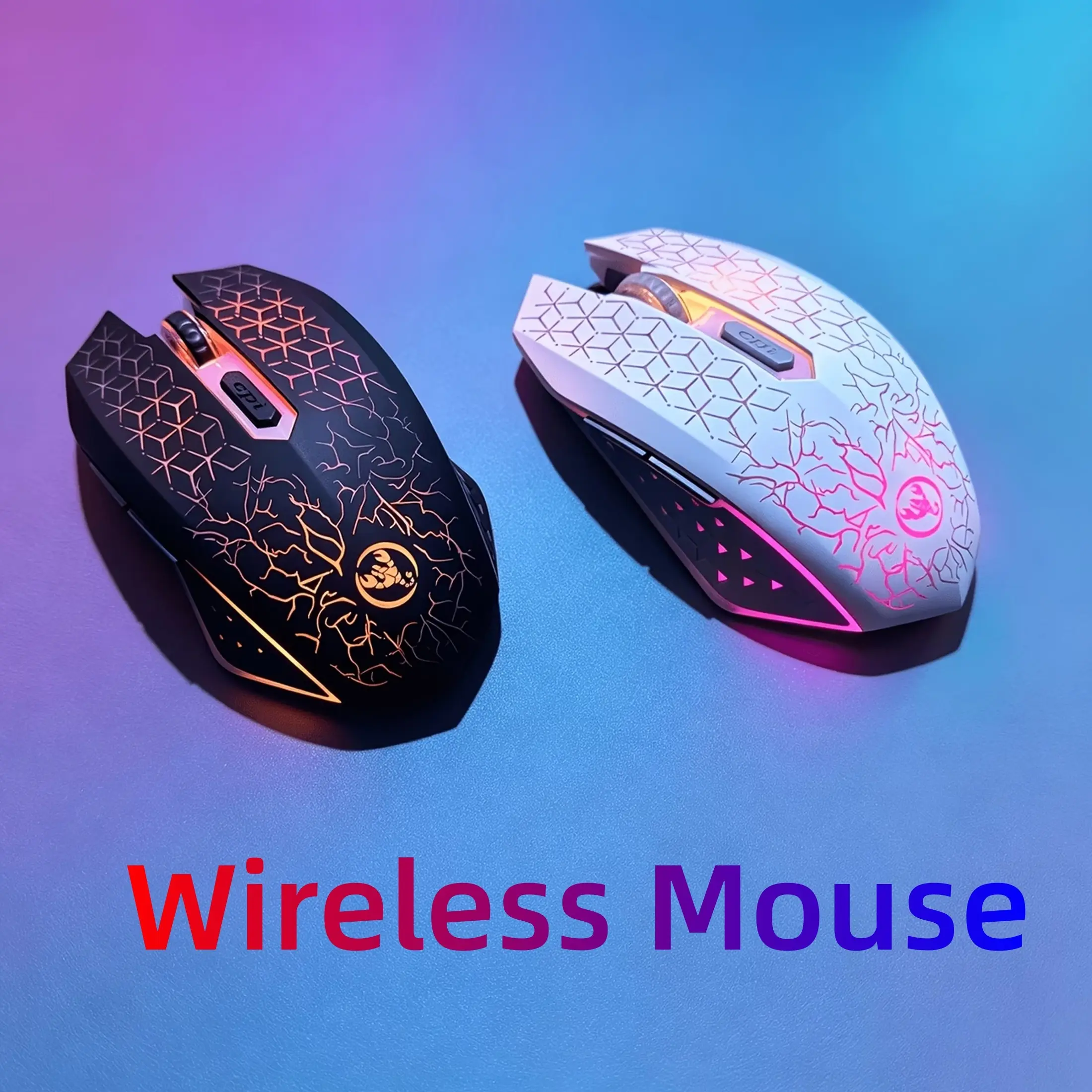 Dual-Mode Wireless Computer Mouse with Colorful Backlight, Rechargeable 2.4g Optical Mouse, Silent Buttons, Plug-And-Play for Home and Office