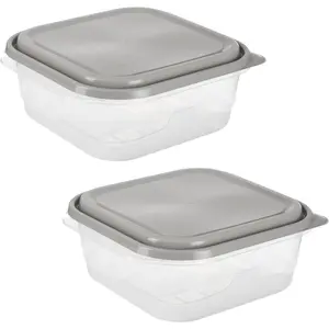 EveryWare Extra Large Square Food Storage Container, 2 Pack, BPA Free