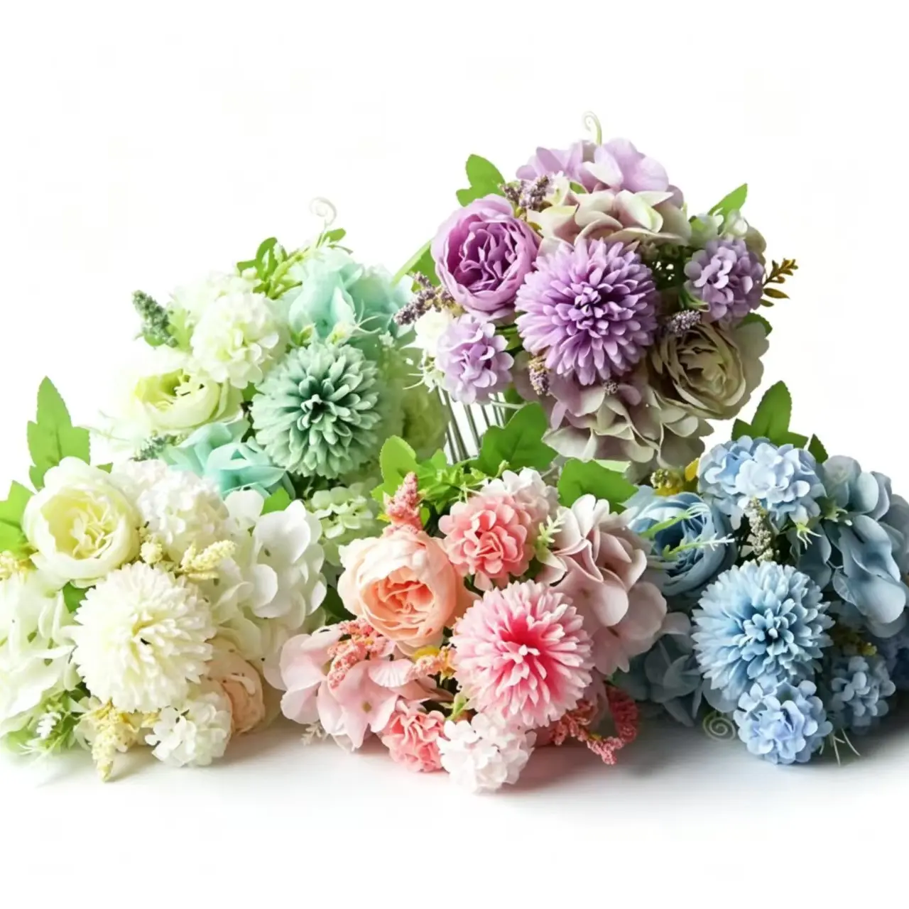 Realistic Rose Hydrangea Bouquet, Home Table Decor Artificial Flowers, Wedding Handheld Arrangement, Photography Props, Floral Art