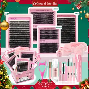 Mixed Length Individual False Eyelashes Kit, DIY Eyelash Extensions, Natural-Looking Eyelash Extensions with Accessories, Self-Grafting Curling Lashes for Women, Makeup Products