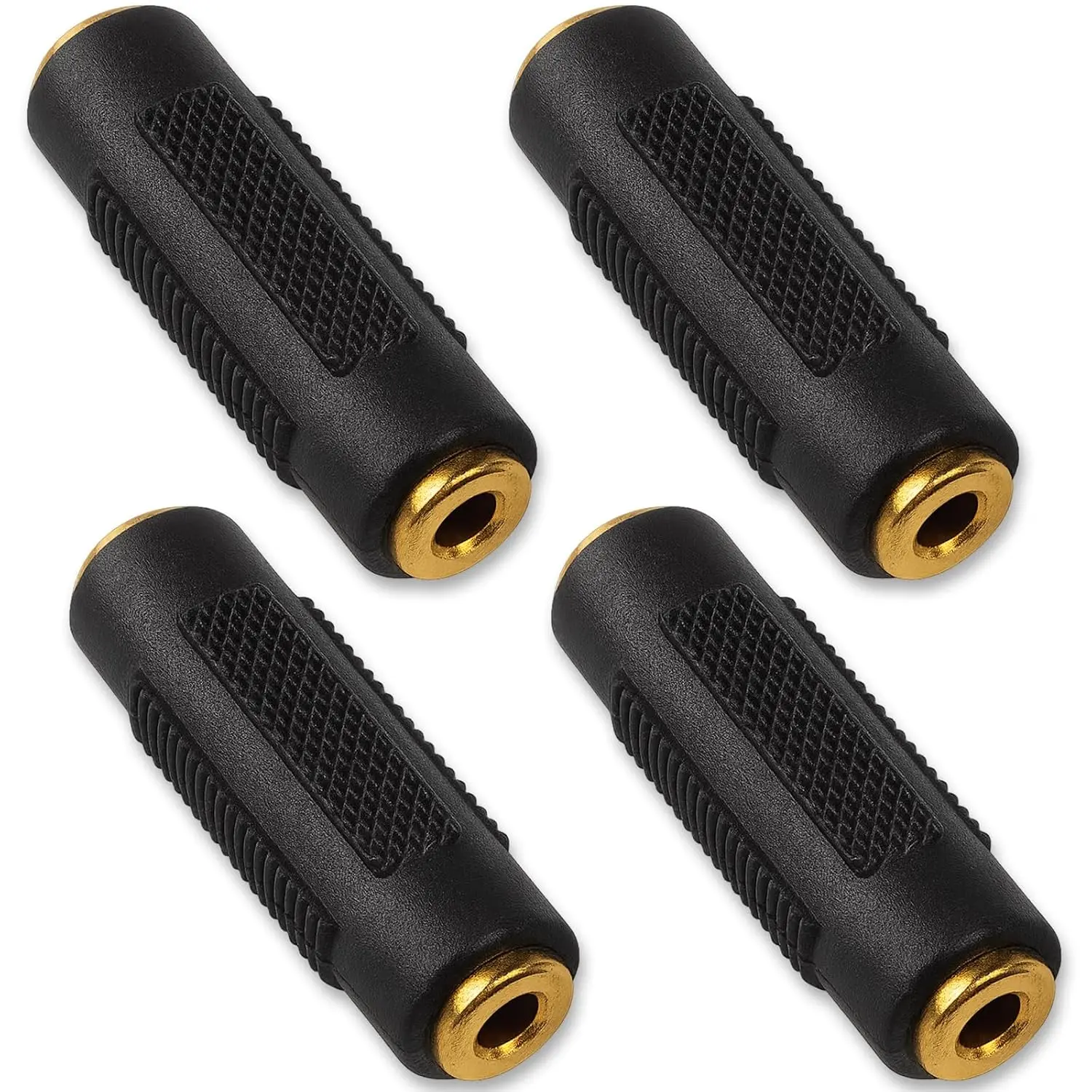 3.5mm Stereo Jack Female-to-Female Audio Adapter (4-Pack) – -Plated Coupler Connector for Extending 3.5mm AUX Cables, Accessories, Female Plug