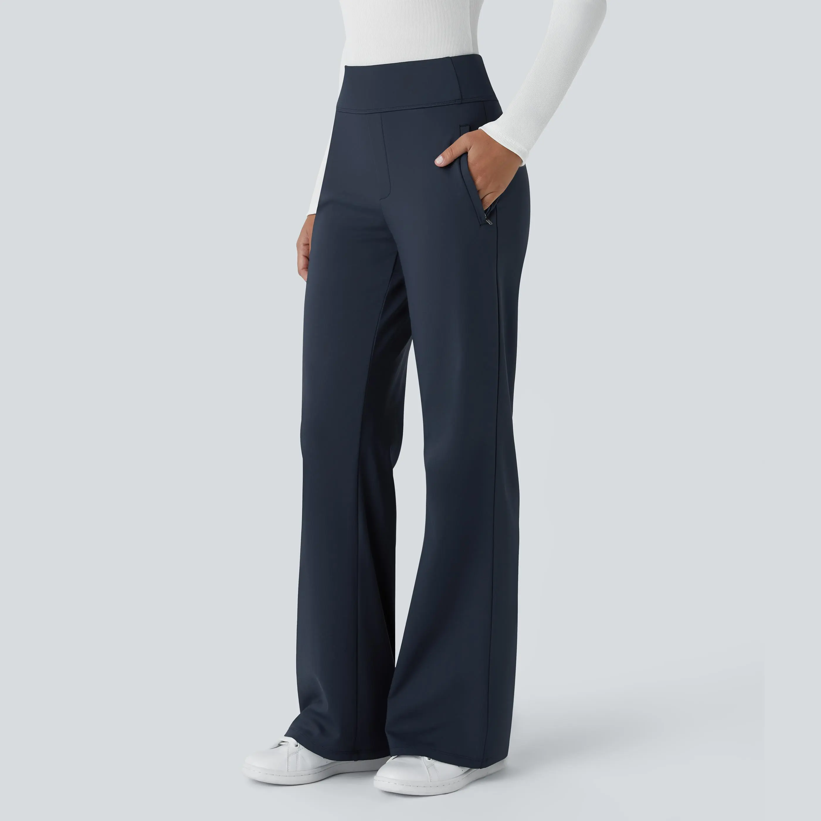 Halara Flex™ DayStretch Mid Rise Side Zipper Pocket Work Flare Pants