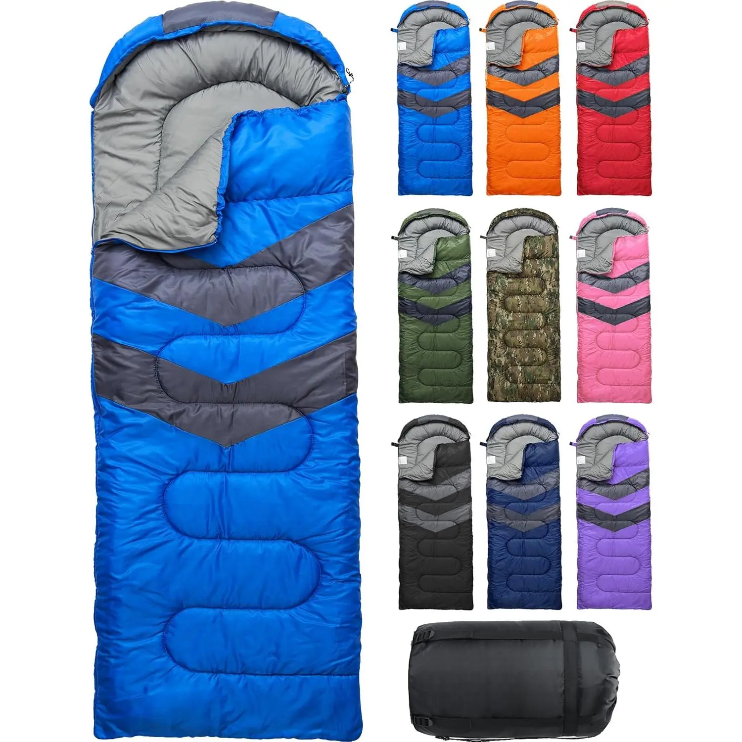 Sleeping Bags for Adults Cold Weather & Warm - Backpacking Camping Sleeping Bag for Kids, Girls, Boys - Lightweight Camping Essentials Gear Accessories Hiking Sleep Must Haves Single & Double