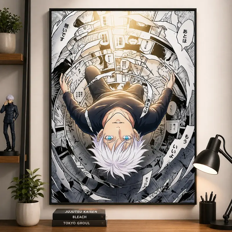 Jujutsu Kaisen Style Canvas Painting Gojo Satoru   Aesthetic  Prints Trendy Home Decor Cool Bedroom  Artwork Hanging Pictures for Room Decoration Anime Print JJK Wall Art, Gojo Satoru Poster, Gaming Room Decor, Anime Bedroom Decor, Gift for Anime Fans