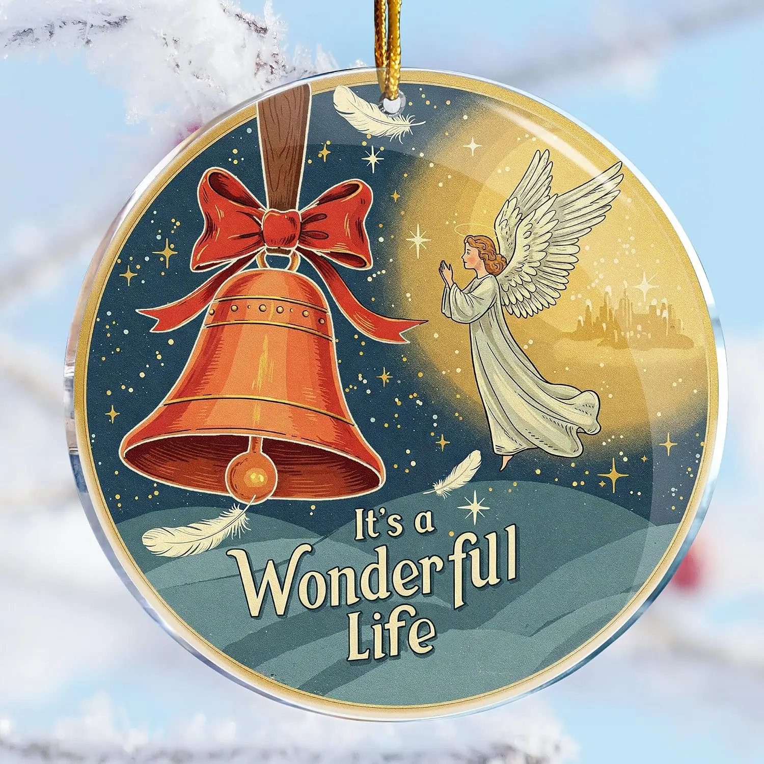 It'  Life 7 - Inspired Christmas Angel   Heaven Retro  - Christmas Ornaments - Christmas Decorations - 3.6 in  - Stocking Stuffers