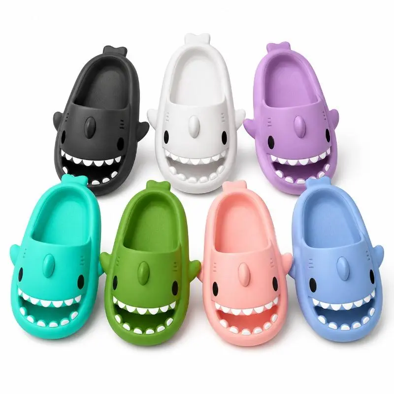 Cute Shark Slippers for Women & Men, Funny Lightweight Slip-On House Shoes with Cushioned Sole, Indoor Outdoor EVA Slides summer sandal trendy