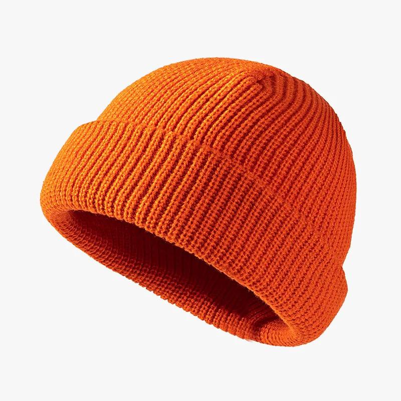 Knitted hat for women in autumn and winter season, melon skin hat for men, warm short style, cold hat, woolen hat