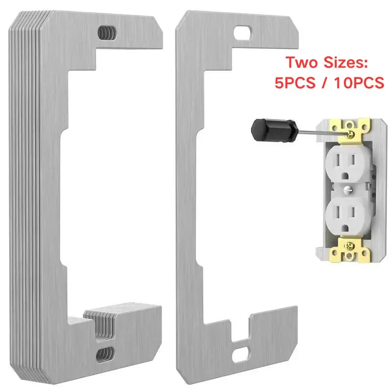 5 pieces, 10 pieces of wall panel partitions, power socket gaskets, Socket Cover, metal flat equipment adjustment plates (power socket maintenance), loose sockets, and electrical box repairs