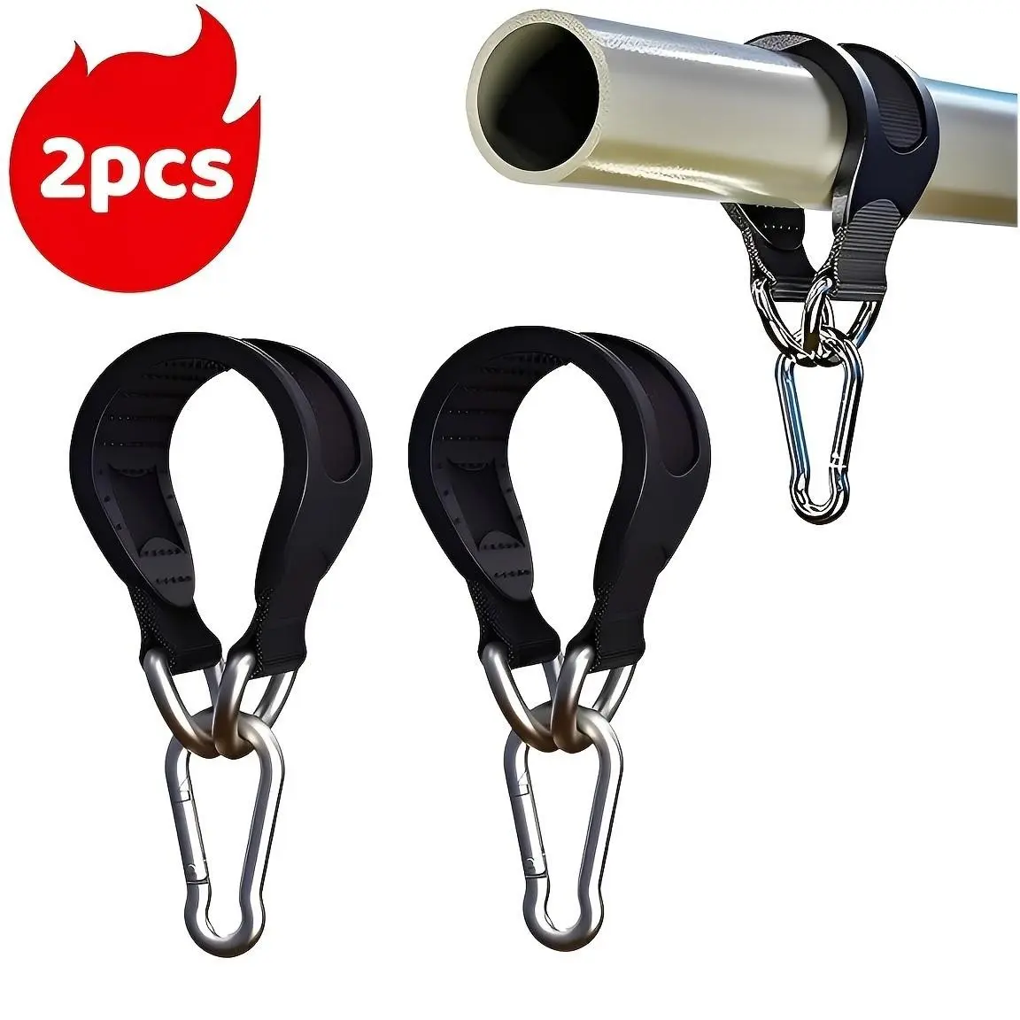 2pcs Nylon Fitness Training Straps, Multi-Function Suspension Straps with Metal Hooks, Gym Boxing Pull Ups Strength Training