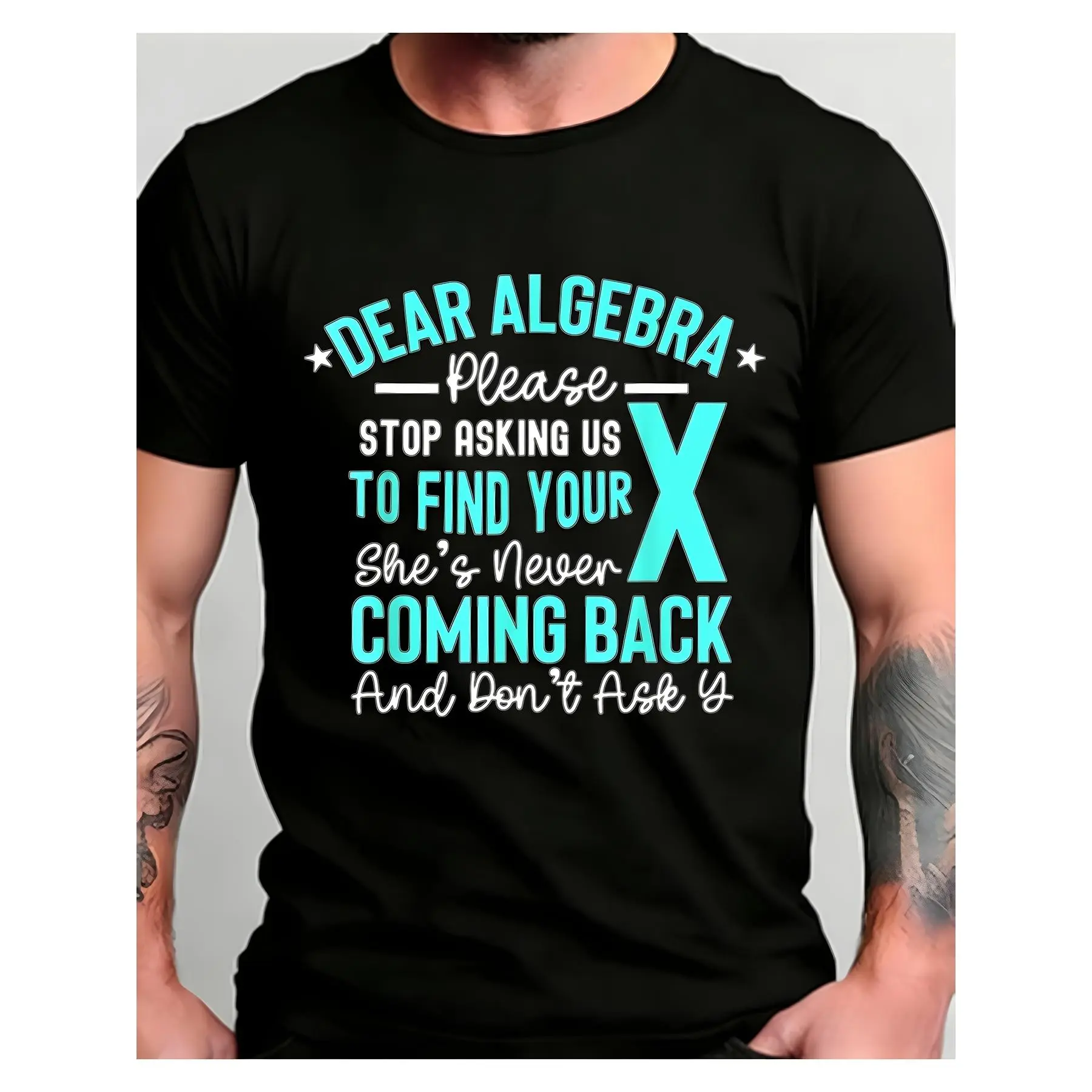 Funny Algebra Themed Men'S T-Shirt Math Humor Graphic Tee Casual Daily Wear Back to School Gift for Students Teachers Math Lovers