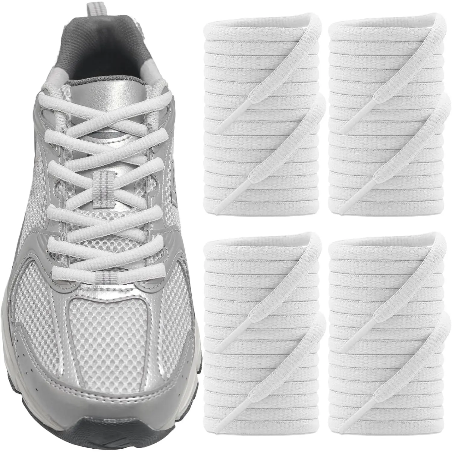 2 Pairs Oval Shoelaces for  878/530/420/1906R Sneakers, 1/4"(6mm) Running Shoe Strings  Laces