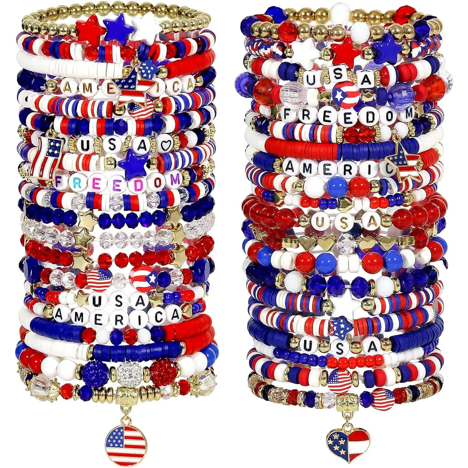 40 Pcs Bracelets for Women Stretch Stackable Elastic Layering Friendship Bracelet, Boho Summer Beach Jewelry Party Favors Gift Party Supplies