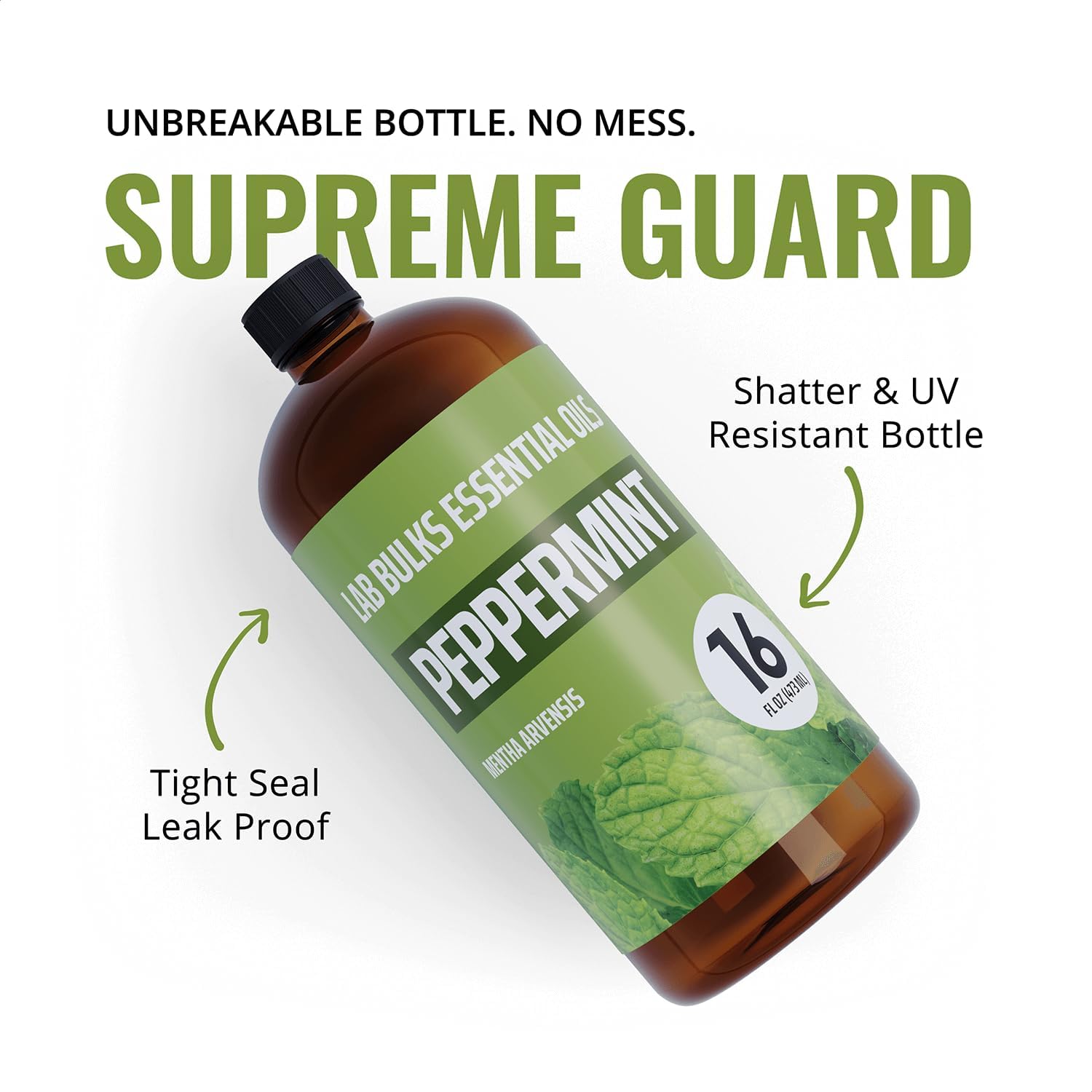 Peppermint Essential Oil - 16 oz, 2 Pack, Bulk for Diffusers, Candles, Cleaning & DIY Sprays