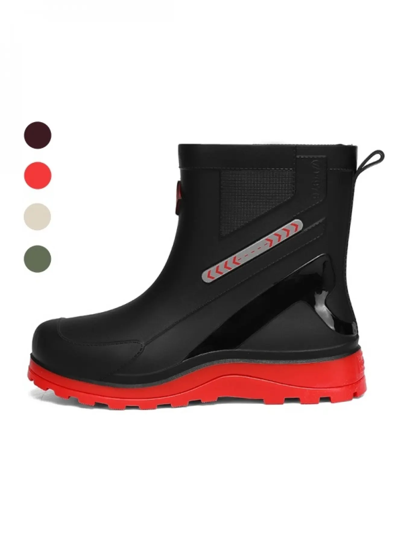 Men's Retro Mid-calf Rain Shoes, Thick Layered Anti-slip Outsole Waterproof Rubber Boots Protective Footwear for Construction Work and Car Washing Flood Prevention