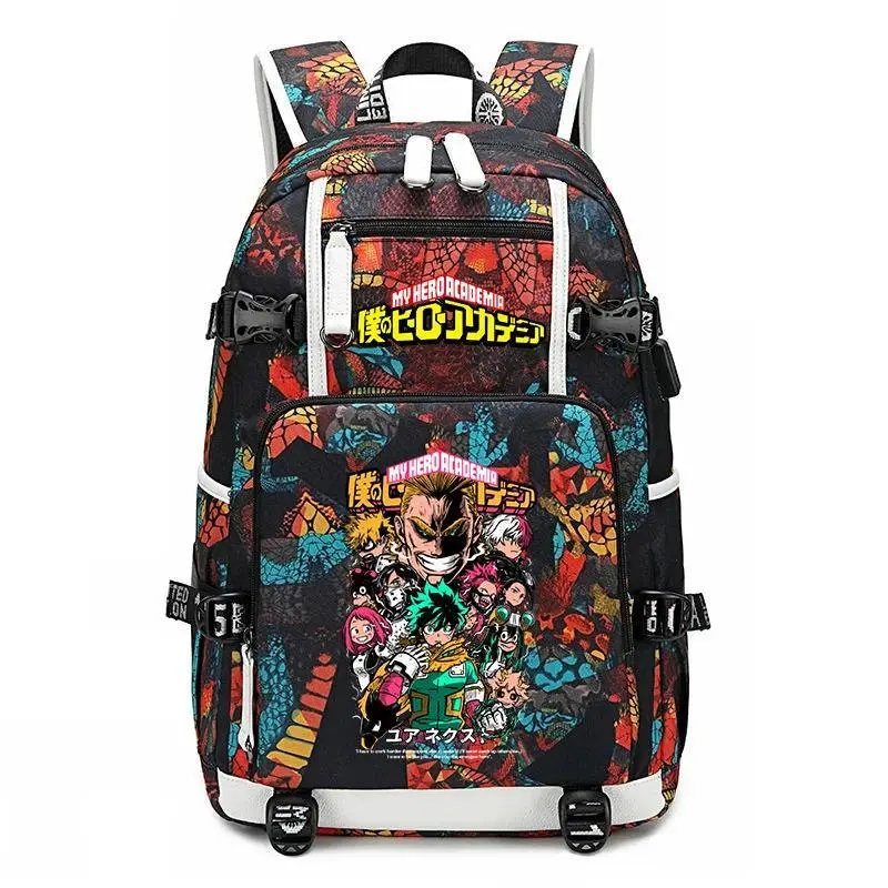 2026 new hot item My Hero Academia Anime Print School Backpack Large Capacity Unisex Bookbag for Boys Girls Travel Casual Daypack