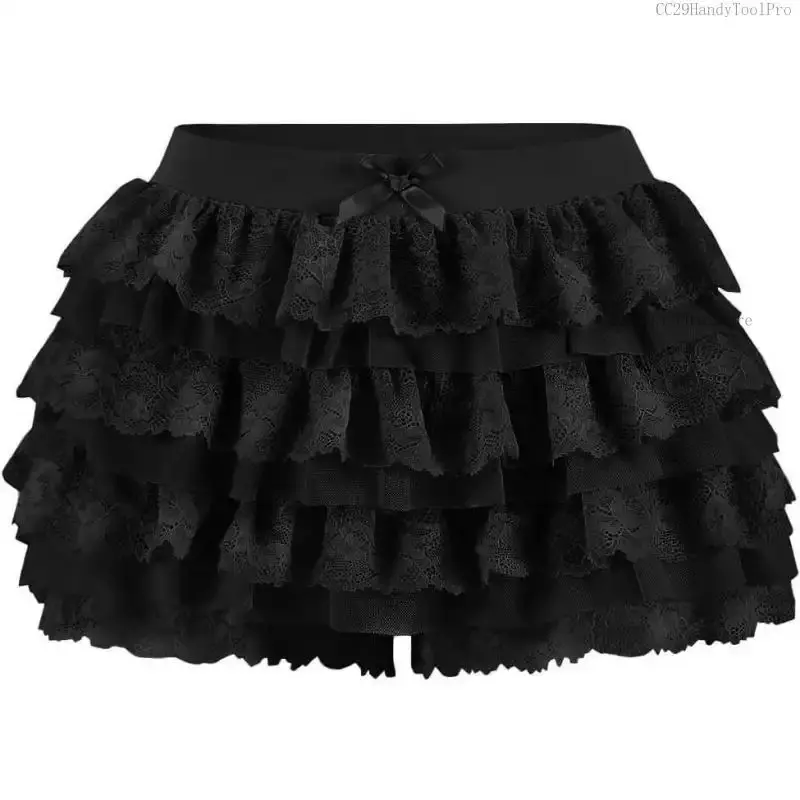 Women  Lace Multi-Layered Bloomers, Lolita Ruffle Shorts, Sexy Short Pumpkin Pants, Elastic Waist Sweet PettipantsCC29HandyToolProAA42FixRiseHardware, Bottom