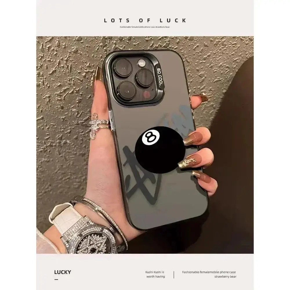 Super Cool No. 8 Billiards Phone Case For iPhone 16 15 14 13 12 11Pro Max XR XS MAX 78Plus MINI Y2K Fashion Anti Fall Back Cover