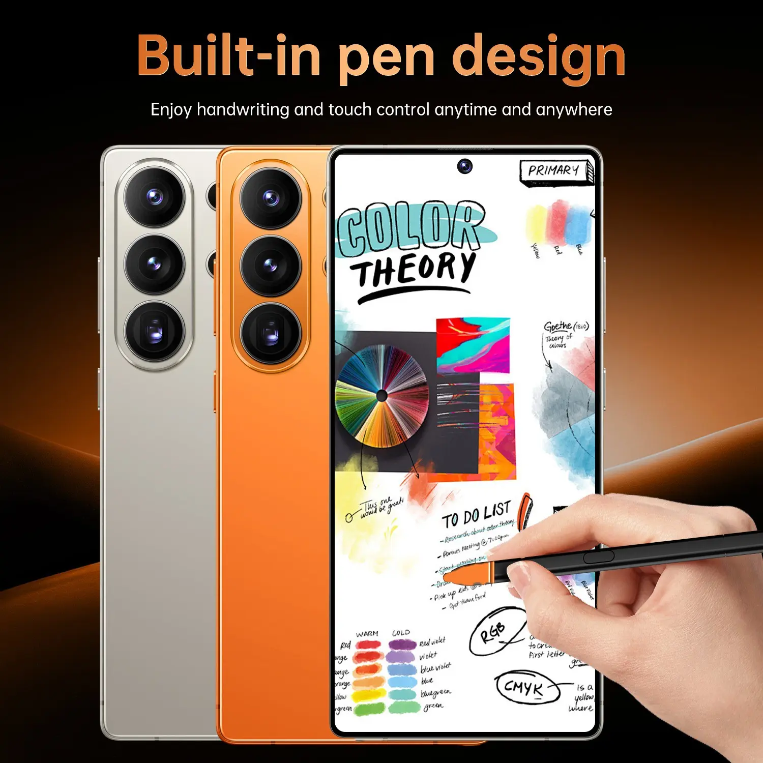 6.75 Inch Full Screen Smartphone with Touch Pen, 4GB+64GB Memory, Dual Sim, Octa-Core Processor, Smart Phone with Battery Included