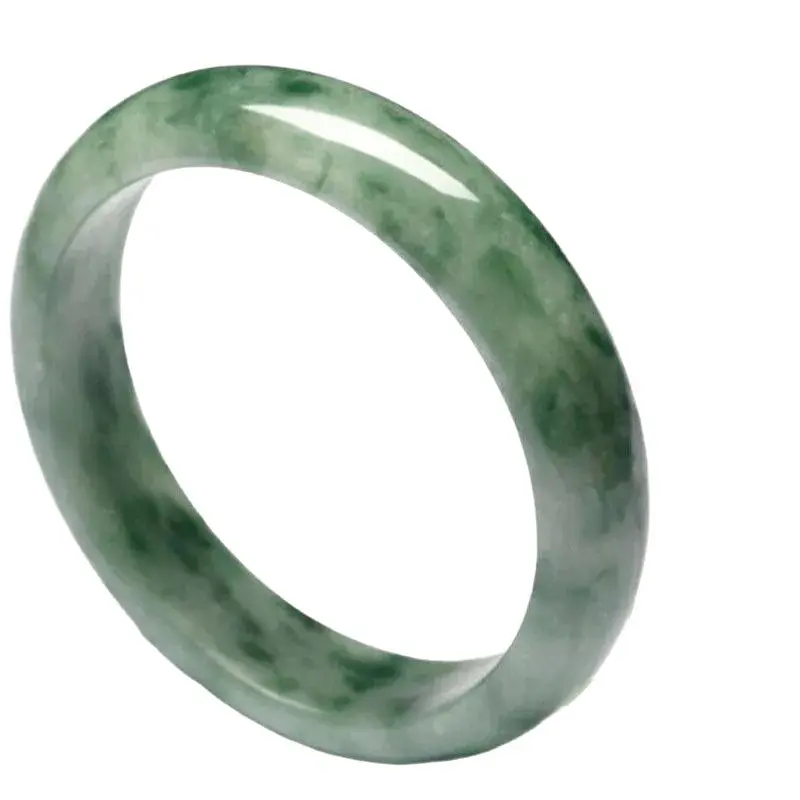 Bangle Bracelet for Women, Green Floating Flower Imitation Jade, Translucent Glossy Round Fashion Jewelry Accessory, Bangles, Jade Bracelets, Floating Flowers, Fashion Accessory, Female, Nature Theme, Round Bangles