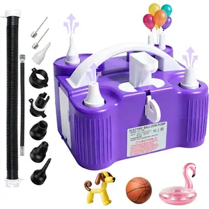 Balloon Pump Electric, 4-in-1 Air Pump Inflator Blower Machine for All Balloons & Inflation, Triple Inflating Ports for Latex 260q Foil Balloons, Air Mattress, Airbeds, Basketball, Soccer