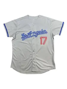 Shiny Rhinestone Los Angeles 17 Baseball Jersey Unisex Fashion Streetwear Hip Hop Short Sleeve Button Up Shirt For Daily Party Concert